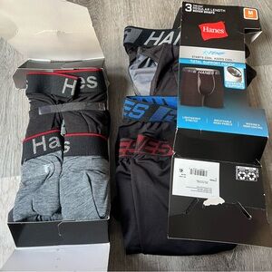 Hanes Men’s 3-Pack Regular Length Boxer Briefs - Black & Gray